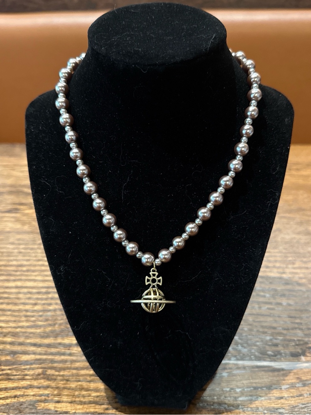 Silver Pearl Orb Pendant Necklace